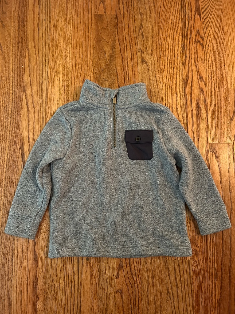 Old Navy Gray Kids Quarter-Zip L/S top with Navy Pocket